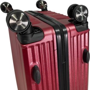 SIGN Hartschalenkoffer ReisetascheTrolley ABS Reisekoffer 360° Doppelrollen Zahlenschloss Modernes Design (Beautycase-Handgepäck-Mittel-Groß-Set) (Rot, Mittlerer Koffer (65cm)) – Bild 8