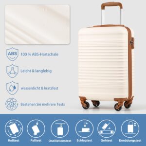 COOLIFE Handgepäck Koffer 55x35x20cm - passend für Ryanair, Lufthansa, Eurowings und co. Trolley mit sanften Rollen und praktischem TSA Schloss, Reisekoffer, Kabinenkoffer – Bild 5