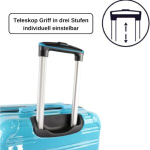 Blade Erweiterbares Handgepäck - Hartschalen Koffer Trolley - Leichter Reisekoffer Handgepäck aus ABS+PC mit TSA Schloss - 4 Spinner Räder Koffer- Rollkoffer (Blau-Pink-M) – Bild 6