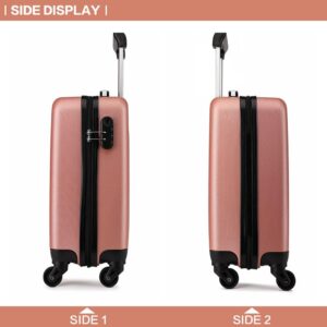KONO Koffer Reisekoffer Handgepäck Trolley Hartschale ABS Gepäck 4 Rollen Spinner Rollenkoffer (Nude, Klein Koffer) – Bild 4