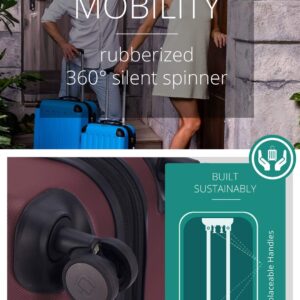 HAUPTSTADTKOFFER - SPREE - Hartschalen-Koffer Trolley Rollkoffer Reisekoffer, 4 Doppel-Rollen, 65 cm, 74 L, Burgund – Bild 3