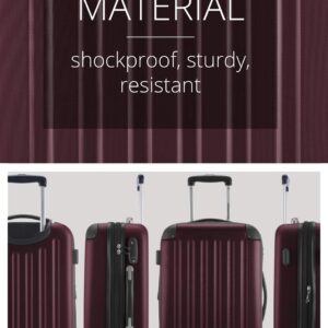 HAUPTSTADTKOFFER - SPREE - Hartschalen-Koffer Trolley Rollkoffer Reisekoffer, 4 Doppel-Rollen, 65 cm, 74 L, Burgund – Bild 4