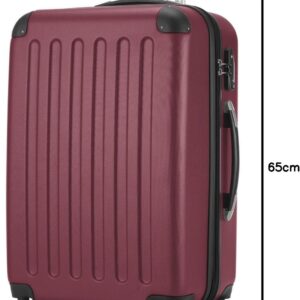 HAUPTSTADTKOFFER - SPREE - Hartschalen-Koffer Trolley Rollkoffer Reisekoffer, 4 Doppel-Rollen, 65 cm, 74 L, Burgund – Bild 9