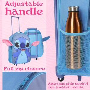 Disney Stitch Kinder Koffer Jungs und Mädchen Faltbarer Trolley mit 2 Rollen Handgepäck Reisekoffer für Urlaub Reisen 43x30x14cm – Bild 4