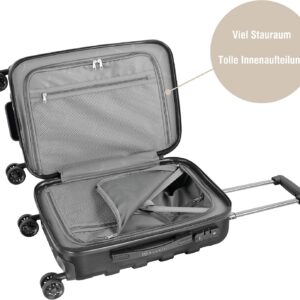 bugatti Galatea Hartschalenkoffer 55x38x23,5 cm - 38L, 4 Rollen mit TSA Zahlenschloss, schwarz – Bild 4
