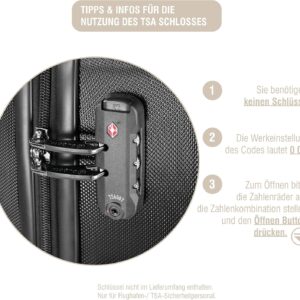 bugatti Galatea Hartschalenkoffer 55x38x23,5 cm - 38L, 4 Rollen mit TSA Zahlenschloss, schwarz – Bild 5