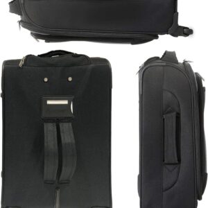Aerolite 55cm Leichter 4 Rollen Handgepäck Trolley Koffer Bordgepäck Reisekoffer Gepäck Genehmigt für Lufthansa, Eurowings, Ryanair, Easyjet und viele mehr, Schwarz/Grau – Bild 5