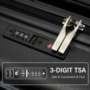Kono Hartschale Koffer Reisekoffer ABS+PC Trolley Handgepäck Koffer TSA-Schloß kabinenkoffer 4 Spinnerräder Rollkoffer & Teleskopgriff Suitcase – Bild 3