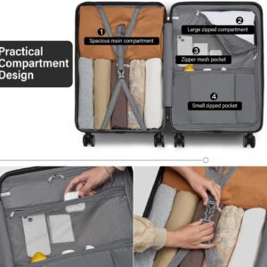 Kono Hartschale Koffer Reisekoffer ABS+PC Trolley Handgepäck Koffer TSA-Schloß kabinenkoffer 4 Spinnerräder Rollkoffer & Teleskopgriff Suitcase – Bild 6