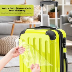 BEIBYE Zwillingsrollen 2048 Hartschale Trolley Koffer Reisekoffer Taschen Gepäck in M-L-XL-Set (Grün, M) – Bild 3