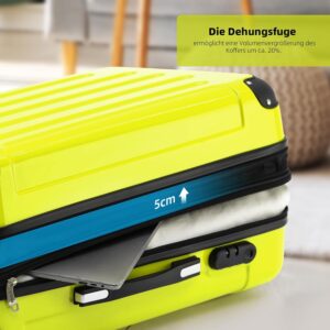 BEIBYE Zwillingsrollen 2048 Hartschale Trolley Koffer Reisekoffer Taschen Gepäck in M-L-XL-Set (Grün, M) – Bild 4