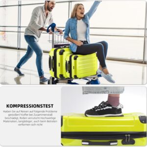 BEIBYE Zwillingsrollen 2048 Hartschale Trolley Koffer Reisekoffer Taschen Gepäck in M-L-XL-Set (Grün, M) – Bild 5