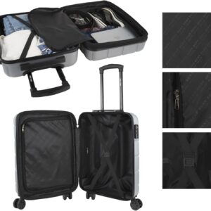 DKNY - Koffer Klein Handgepäck - Handgepäck Koffer 4 Rollen - Koffer Handgepäck 55x40x20 Leicht und Robust - Reisekoffer Klein aus Hochwertigen Materialien, Silber – Bild 4