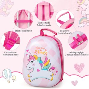 DREAMADE 2 TLG. Kinderkoffer & Rucksack, 16” +12” Kinderkofferset, Kindertrolley Kindergepäck, Handgepäck Reisegepäck Hartschalenkoffer für Kinder (Einhorn, 16 Zoll +12 Zoll) – Bild 3