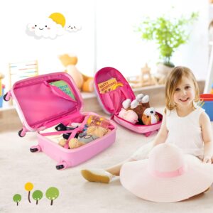 DREAMADE 2 TLG. Kinderkoffer & Rucksack, 16” +12” Kinderkofferset, Kindertrolley Kindergepäck, Handgepäck Reisegepäck Hartschalenkoffer für Kinder (Einhorn, 16 Zoll +12 Zoll) – Bild 6