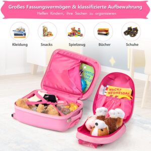 DREAMADE 2 TLG. Kinderkoffer & Rucksack, 16” +12” Kinderkofferset, Kindertrolley Kindergepäck, Handgepäck Reisegepäck Hartschalenkoffer für Kinder (Einhorn, 16 Zoll +12 Zoll) – Bild 7