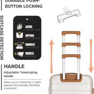 KONO Zwillingsrollen Reisekoffer TSA-Schloß Trolley Koffer Leichter Polypropylen Hartschale Rollkoffer mit YKK Reißverschluss – Bild 5