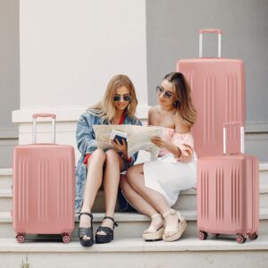 KONO Koffer Trolleys Mittelgroß 65cm Hartschalenkoffer Erweiterbar Mittelgroß leicht Reisekoffer mit 4 Rollen und TSA-Schloss, 65x43.5x25cm, 63L, Nude – Bild 8