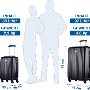Slazenger Kofferset 2 Teilig/ 3 Teilig - Trolley Handgepack und Reisekoffer Groß - ABS Hartschalenkoffer Set - Koffer Set mit 360° Rollen und Kombinationsschloss - Rollkoffer – Bild 3