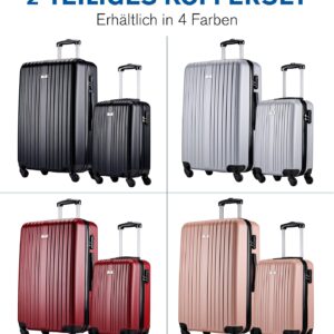 Slazenger Kofferset 2 Teilig/ 3 Teilig - Trolley Handgepack und Reisekoffer Groß - ABS Hartschalenkoffer Set - Koffer Set mit 360° Rollen und Kombinationsschloss - Rollkoffer – Bild 4