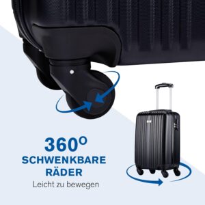 Slazenger Kofferset 2 Teilig/ 3 Teilig - Trolley Handgepack und Reisekoffer Groß - ABS Hartschalenkoffer Set - Koffer Set mit 360° Rollen und Kombinationsschloss - Rollkoffer – Bild 6
