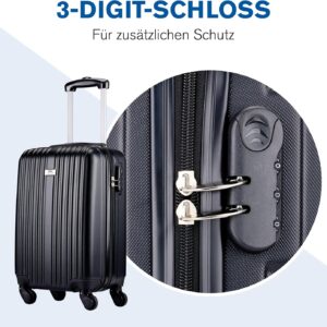 Slazenger Kofferset 2 Teilig/ 3 Teilig - Trolley Handgepack und Reisekoffer Groß - ABS Hartschalenkoffer Set - Koffer Set mit 360° Rollen und Kombinationsschloss - Rollkoffer – Bild 9