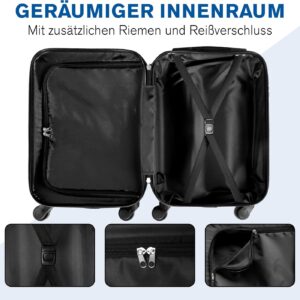 Slazenger Kofferset 2 Teilig/ 3 Teilig - Trolley Handgepack und Reisekoffer Groß - ABS Hartschalenkoffer Set - Koffer Set mit 360° Rollen und Kombinationsschloss - Rollkoffer – Bild 10