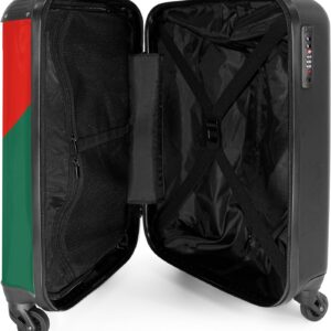 NoBoringSuitcases.com Handgepäck Koffer Personalisiert, Reisetasche Mit Rollen, Hartschalenkoffer Klein, 55x40x20 cm (Fußball - Heimtrikot Portugal 2022 - Rot-Grün) – Bild 4