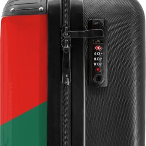 NoBoringSuitcases.com Handgepäck Koffer Personalisiert, Reisetasche Mit Rollen, Hartschalenkoffer Klein, 55x40x20 cm (Fußball - Heimtrikot Portugal 2022 - Rot-Grün) – Bild 5