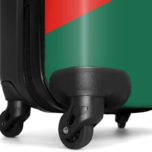 NoBoringSuitcases.com Handgepäck Koffer Personalisiert, Reisetasche Mit Rollen, Hartschalenkoffer Klein, 55x40x20 cm (Fußball - Heimtrikot Portugal 2022 - Rot-Grün) – Bild 6