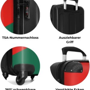 NoBoringSuitcases.com Handgepäck Koffer Personalisiert, Reisetasche Mit Rollen, Hartschalenkoffer Klein, 55x40x20 cm (Fußball - Heimtrikot Portugal 2022 - Rot-Grün) – Bild 7