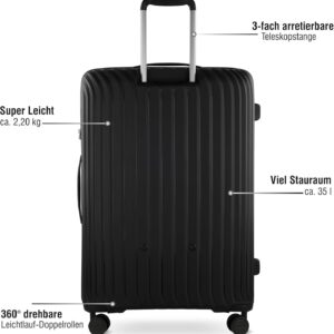 bugatti Hera Hartschalen-Koffer S mit 4-Rollen, Leichter Reise-Koffer aus PP Light, Handgepäck-Trolley, hellgrau – Bild 4