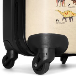 NoBoringSuitcases.com® Kinderkoffer Geschenk Junge Handgepäck Koffer Klein Hartschalenkoffer Trolli Kinder - Dino - Alphabet - Retro - Braun - Trolley, 55x40x20 – Bild 6