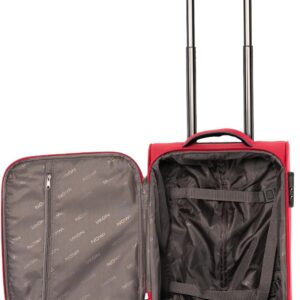 NOWI Korfu Weichschalen Trolley M – Leichter Stoff Koffer 30L mit 4 Doppelrollen & Zahlenschloss | Handgepäck Koffer 55x40x20 cm für Damen & Herren (rot, M) – Bild 9