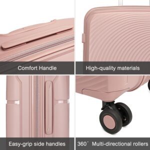 British Traveller Hartschale Koffer Trolley PP Handgepäck Reisekoffer mit 4 Spinnerräder Rollkoffer TSA-Schloß Teleskopgriff Suitcase – Bild 3