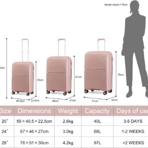 British Traveller Hartschale Koffer Trolley PP Handgepäck Reisekoffer mit 4 Spinnerräder Rollkoffer TSA-Schloß Teleskopgriff Suitcase – Bild 4