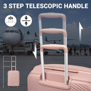 British Traveller Hartschale Koffer Trolley PP Handgepäck Reisekoffer mit 4 Spinnerräder Rollkoffer TSA-Schloß Teleskopgriff Suitcase – Bild 6