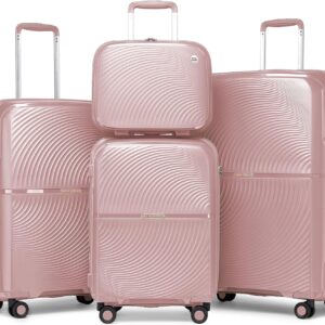 British Traveller Hartschale Koffer Trolley PP Handgepäck Reisekoffer mit 4 Spinnerräder Rollkoffer TSA-Schloß Teleskopgriff Suitcase – Bild 9