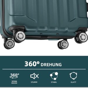 BEIBYE TSA-Schloß 2080 Gepäck Zwillingsrollen Reisekoffer Koffer Trolley Hartschale Dehnungsfuge (Dunkelgreen, L) – Bild 7
