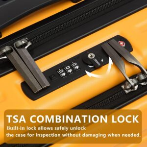 TydeCkare 20" Handgepäck mit Laptopfach, 55x40x20cm, Airline Kompatibel, 34L Hartschalenkoffer Klein, Leicht, 4 Rollen, mit TSA Schloss, Orange – Bild 5