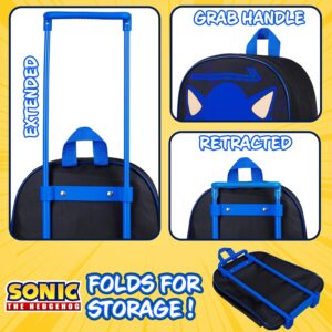 SONIC THE HEDGEHOG Koffer Kinder, Faltbarer Trolley Handgepäck Leicht 39 x 27 cm 10.5 Liter, 2 Rollen & Ausziehbarem Griff – Bild 3