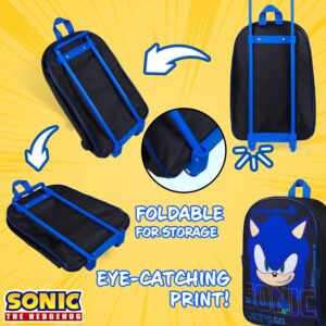 SONIC THE HEDGEHOG Koffer Kinder, Faltbarer Trolley Handgepäck Leicht 39 x 27 cm 10.5 Liter, 2 Rollen & Ausziehbarem Griff – Bild 6