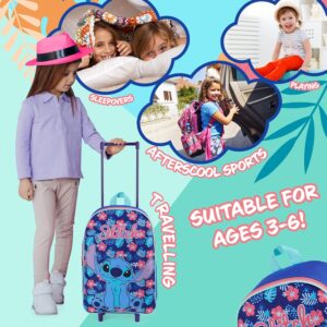 Disney Stitch Koffer Kinder, Faltbarer Trolley Handgepäck Leicht 39 x 27 cm 10.5 Liter, 2 Rollen & Ausziehbarem Griff – Bild 5