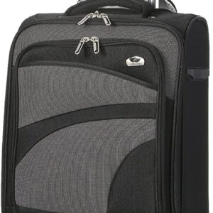 Aerolite 55cm Leichter 4 Rollen Handgepäck Trolley Koffer Bordgepäck Reisekoffer Gepäck Genehmigt für Lufthansa, Eurowings, Ryanair, Easyjet und viele mehr, Schwarz/Grau