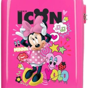 Disney Enjoy Minnie Icon Kabinenkoffer Rosa 34x55x20 cms Hartschalen ABS Kombinationsschloss 34L 2,6Kgs 4 Doppelräder Handgepäck
