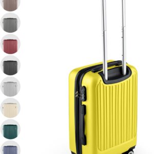 Easy Move ABS Hartschalenkoffer - Ergonomisch & Sicher - Kleiner Trolley Koffer mit 360° Rädern, Zahlen-Schloss - Rollkoffer, Reisekoffer Klein (Gelb, 54cm)