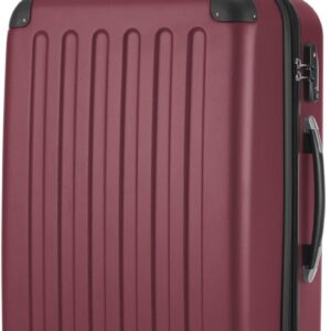 HAUPTSTADTKOFFER - SPREE - Hartschalen-Koffer Trolley Rollkoffer Reisekoffer, 4 Doppel-Rollen, 65 cm, 74 L, Burgund