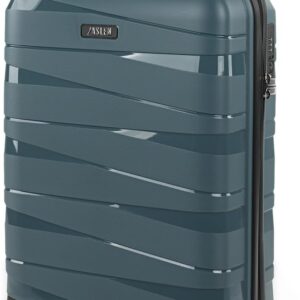 JASLEN - Koffer Klein Handgepäck - Handgepäck Koffer 4 Rollen - Koffer Handgepäck Leicht und Robust - Reisekoffer Klein aus Hochwertigen Materialien - Hartschalenkoffer Klein mit Zahlen, Metallic Blau