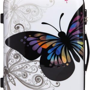 MONZANA® Reisekoffer Hartschalenkoffer Butterfly Hartschale Trolley Koffer | ABS-Kunststoff | PC beschichtet | Alu Teleskopgriff | gummierte Zwillingsrollen | Größe XL