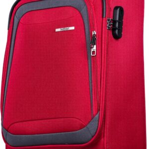 NOWI Korfu Weichschalen Trolley M – Leichter Stoff Koffer 30L mit 4 Doppelrollen & Zahlenschloss | Handgepäck Koffer 55x40x20 cm für Damen & Herren (rot, M)